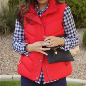 Red puffer vest